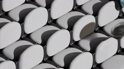 Colorful Balls Bouncing on Cinema Seats Wall Animation