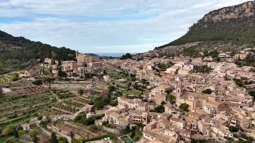 Panorama of the traditional village of Valldemossa