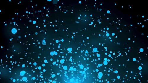 Abstract Blue Glowing Particles Upward Movement Background