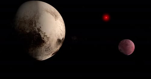 Realistic Planets and Red Star Rotating in Dark Space