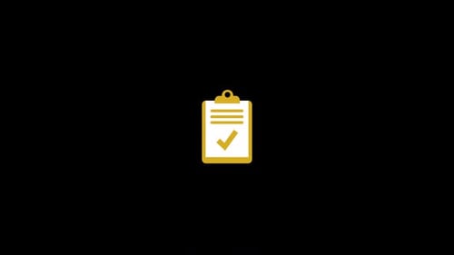 Animated Clipboard Checklist Icon in Flat Design