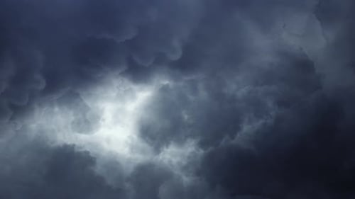 Turbulent Dark Storm Clouds Moving Across the Sky