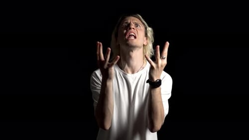 Distressed Young Adult Shouting in Despair