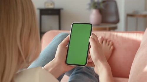 Phone with Green Screen and Chroma Key. Chromakey Mockup with Tracking Markers