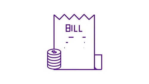 Animated Bill and Coins Icon for Financial Concepts