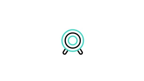 Animated Target and Arrow Hitting Bullseye Icon