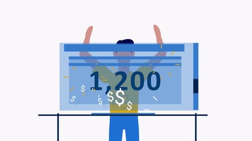 Animated Growth Counter with Flat Design Statistics