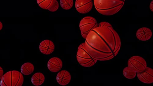 Dynamic Basketballs Falling Seamless Loop