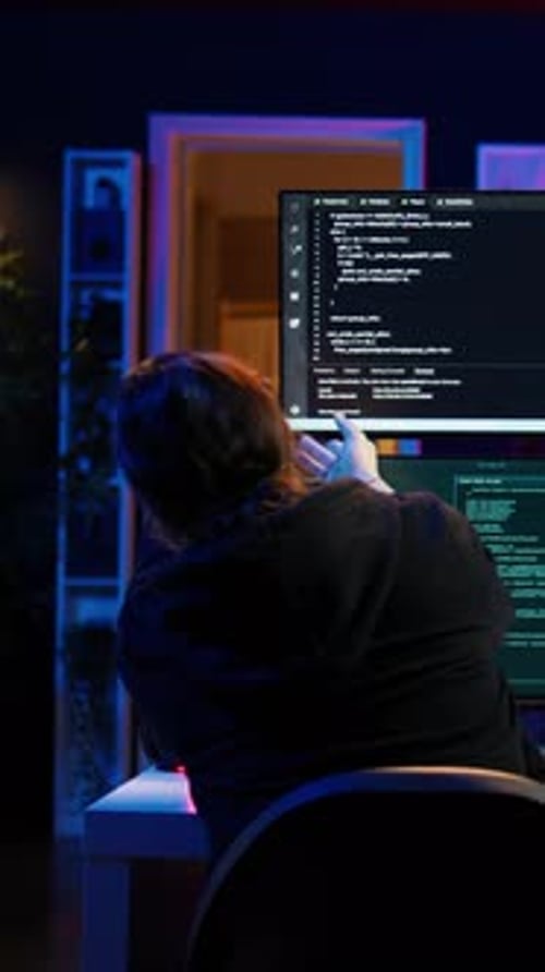 Vidéo verticale Un développeur de logiciels malveillants crée des scripts capables de pirater des appareils