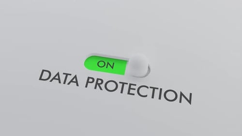 Animated Data Protection Toggle Switch ON and OFF