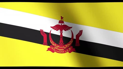 Brunei Darussalam Flag Realistic Waving Loop Animation