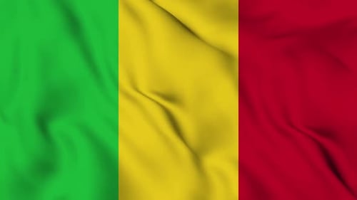 Realistic Waving Mali National Flag Loop