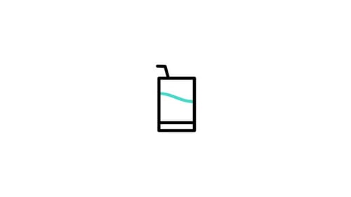 Animated Flat Design Drink Glass Filling with Liquid Icon