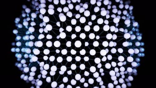 Abstract Digital Network of Glowing Spheres