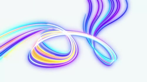 Glowing Neon Light Trails Abstract Transition