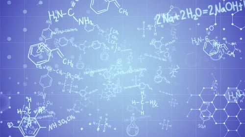 Animated Chemical Formulas and Molecular Structures Background Loop