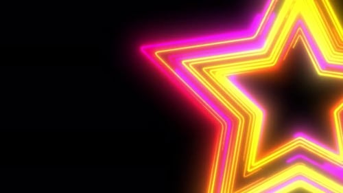 Abstract background colorful star glowing neon lights