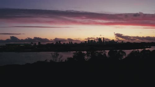 Sunset View of City and Water