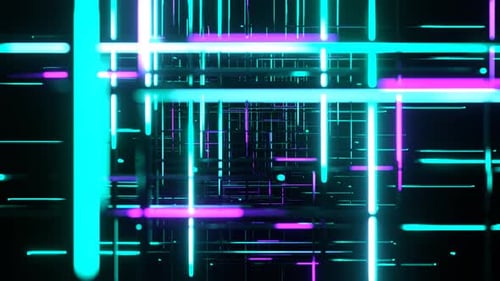 Turquoise And Purple Abstract Ray Neon Space Background Vj Loop In 4K