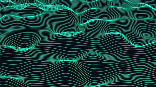 abstract gradient ribbon line wave animated 4K. multicolor particle line wavy background. Vd 817