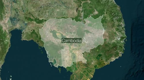 Cambodia Borderline: Country Map Stock Collection - Wide Angles to Zoom-In