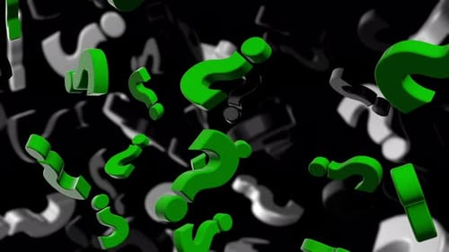 Animated 3D Question Marks Falling Loop