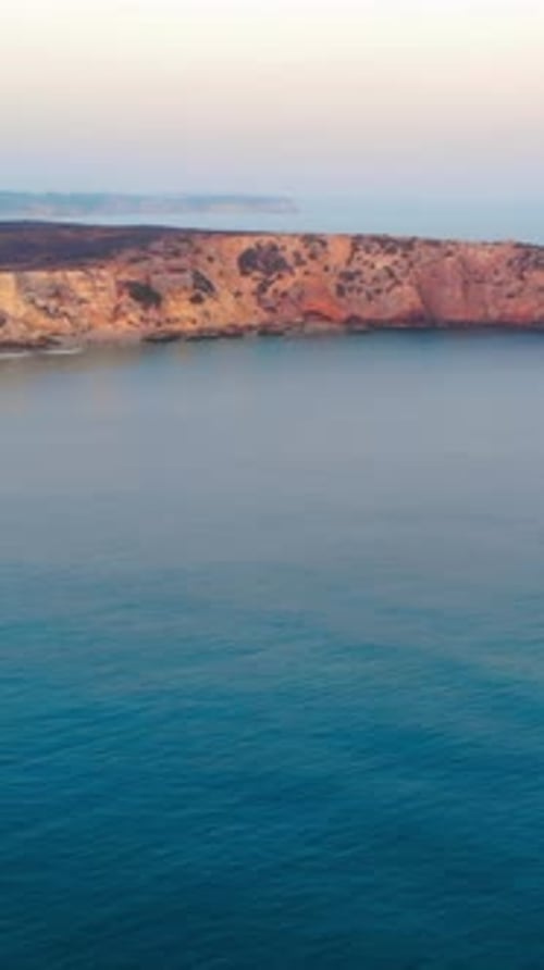 Cliff Overlooking Sea Elevated Vantage Point Reveals Rugged Coast and Marine Landscape Details