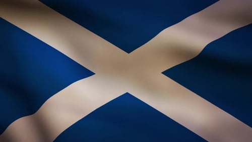 Scotland Flag Waving Seamless Loop Animation