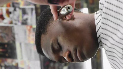Haircut at the Barber Shop Close Up