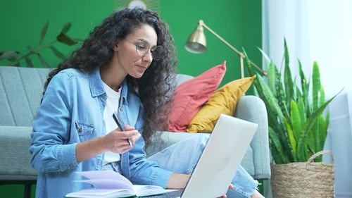 Woman on Video Call Working From Home