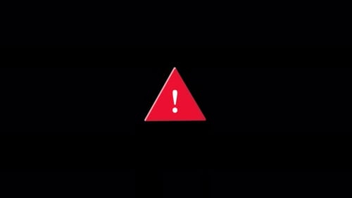 Spinning Red Warning Triangle with Exclamation Mark