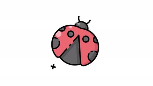 Animated Ladybug Icon with Opening Wings