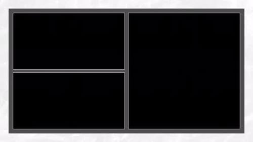 Collection Game Time : vue en écran partagé d'une grille de trois cartes noires avec une bordure grise pour footba