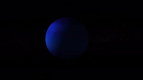 Rotated Zoom In View 3d Neptune Planet With Star