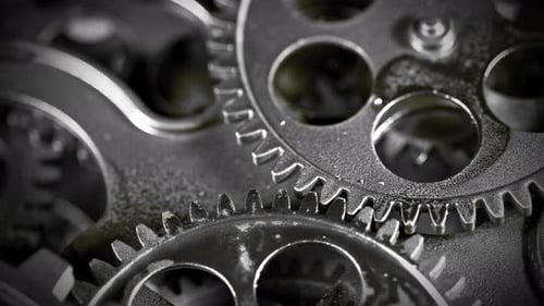 Loop Of Cogs Wheel Metallic Gears Background
