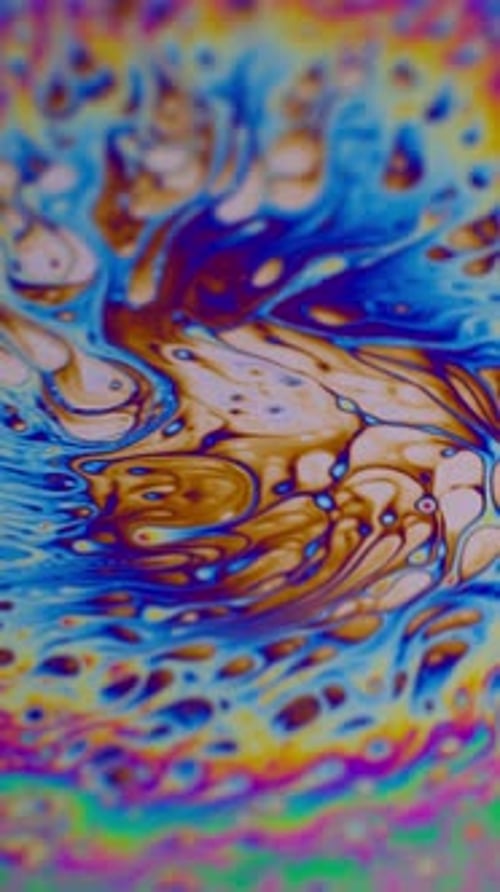 Vertical Psychedelic Dye Soap Bubbles Ink Rainbow