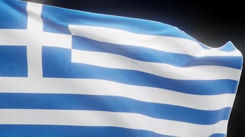 Realistic Waving Greece Flag Animation with Alpha Channel