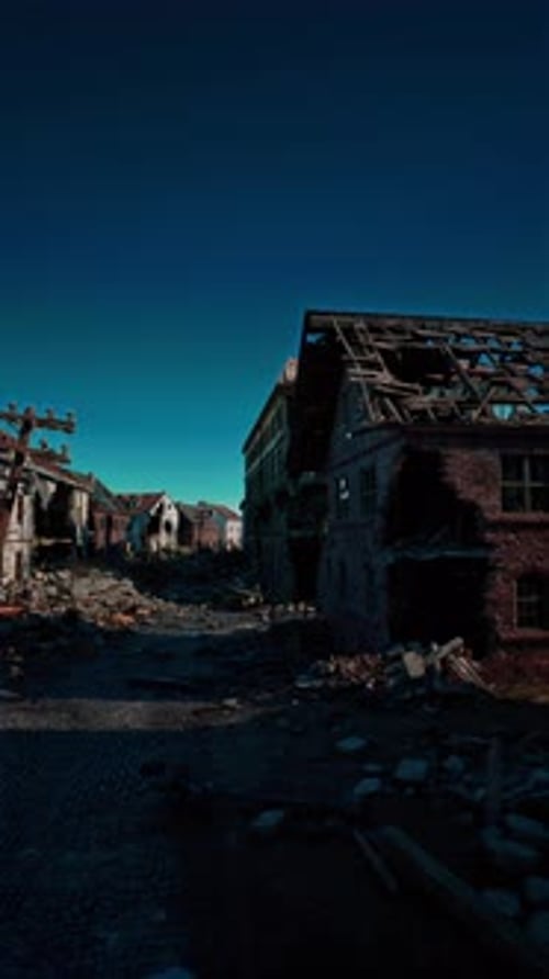 Dilapidated Building With Cross