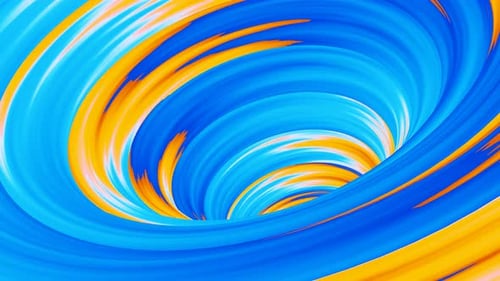 Abstract Orange and Blue Rotating Spiral Optical Illusion Background