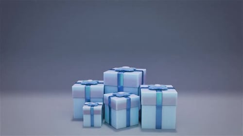 Animated 3D Gift Boxes Reveal for Celebratory Occasions