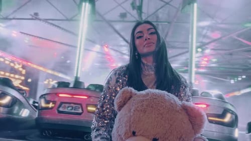 Beautiful Model in a Amusement Park