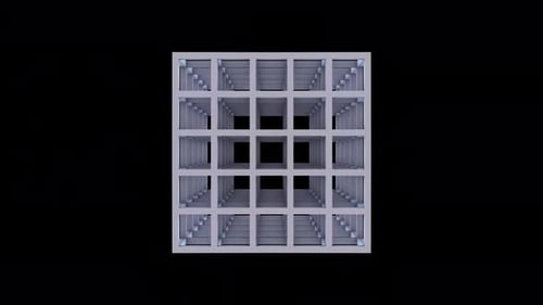 Abstract Geometric Grid Cube Rotating Animation