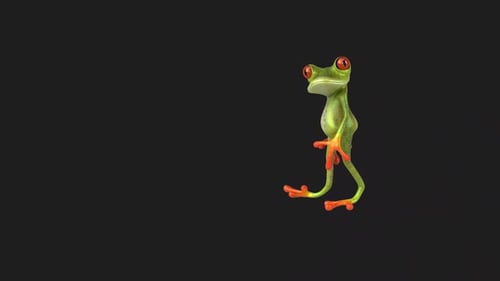 Fun 3D cartoon frog (with alpha channel included)