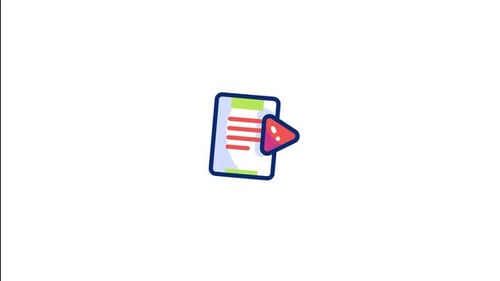 Animated Flat Design Play Button Media Icon