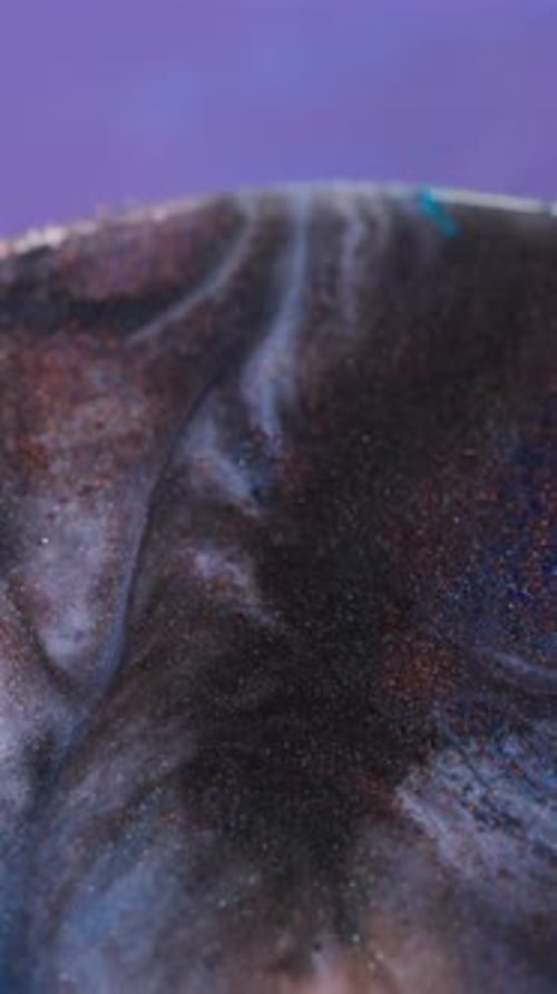 Swirling inks create abstract colorful patterns and texture