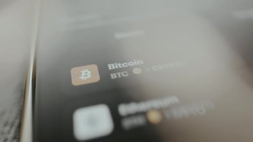 Logo Bitcoin BTC dans une interface utilisateur numérique