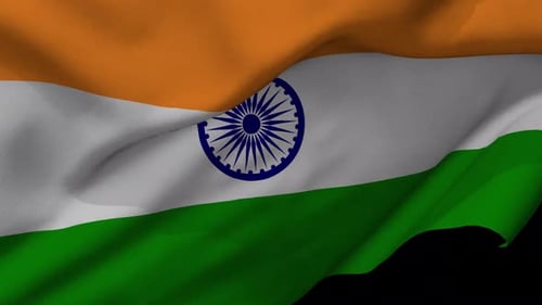 Indian National Flag Realistic Waving Animation