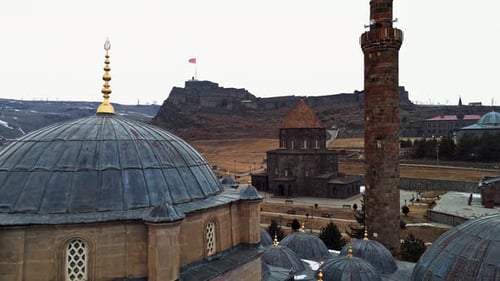 Aerial view Kars City Mosque