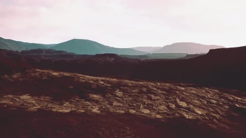 Black Scenery of Lava Fields