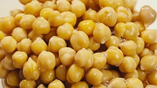 Chickpeas Close Up Food Background Chickpeas Texture Macro Raw Cereal Healthy Food
